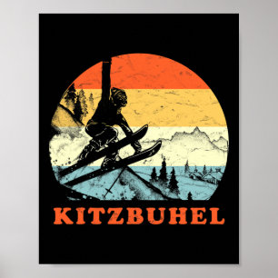 Ski Kitzbuhel, Oostenrijk Vintage Sneeuw Skiën Vak Poster