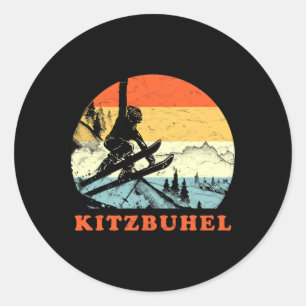 Ski Kitzbuhel, Oostenrijk Vintage Sneeuw Skivakant Ronde Sticker
