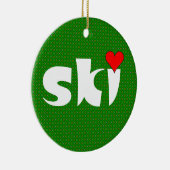 Ski klein hart keramisch ornament (Rechts)