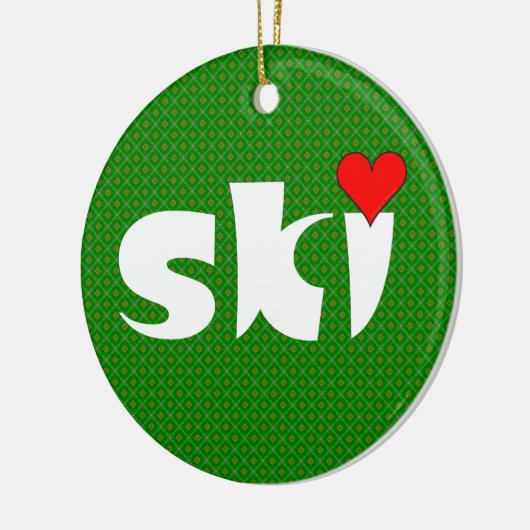 Ski klein hart keramisch ornament (Links)