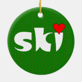 Ski klein hart keramisch ornament (Achterkant)