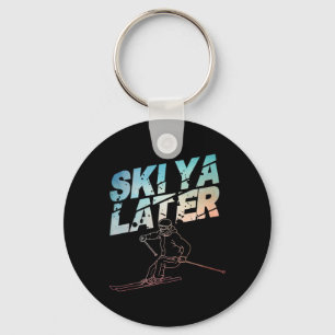 Ski-kunst voor mannen vrouwen snowboarden skiën wi sleutelhanger