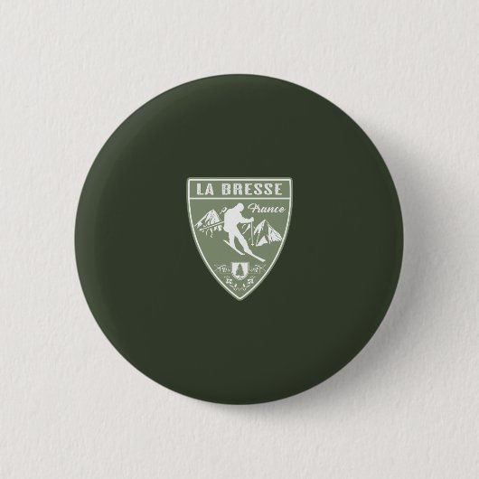 Ski La Bresse Frankrijk Ronde Button 5,7 Cm (Voorkant)