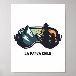 Ski La Parva Chile Mountain Skiën T Mannen en vrou Poster