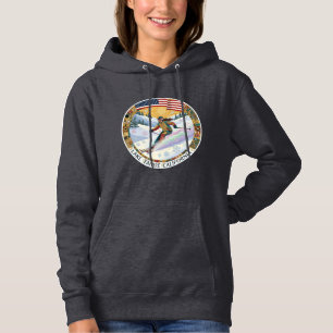 Ski Lake Tahoe Californië, vrouwelijke skiër Hoodie
