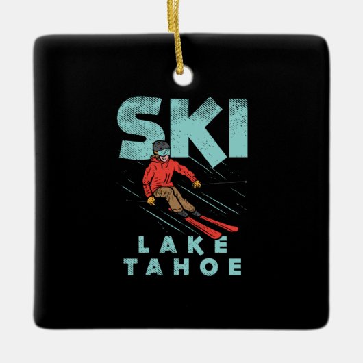 Ski Lake Tahoe Keramisch Ornament (Voorkant)