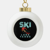 Ski Lake Tahoe Keramische Bal Ornament (Voorkant)