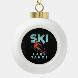 Ski Lake Tahoe Keramische Bal Ornament