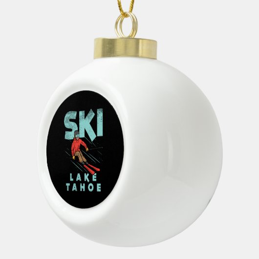 Ski Lake Tahoe Keramische Bal Ornament (Rechts)