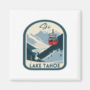 Ski Lake Tahoe Retro stijl Lake Tahoe Skii Magneet