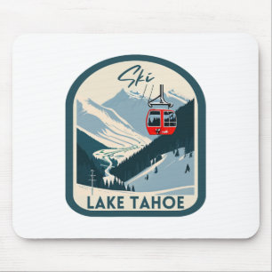 Ski Lake Tahoe Retro  stijl Lake Tahoe Skii Muismat