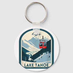 Ski Lake Tahoe retro vintage stijl Lake Tahoe Sleutelhanger