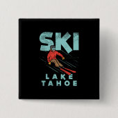 Ski Lake Tahoe Vierkante Button 5,1 Cm (Voorkant)