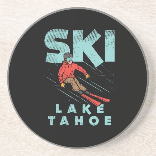 Ski Lake Tahoe Zandsteen Onderzetter (Voorkant)