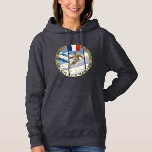 Ski L'Alpe D'Huez, Frankrijk, vrouwelijke skiër Hoodie