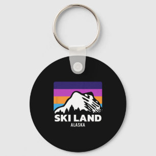 Ski Land Fairbanks Alaska Skien Snowboarden Fami Sleutelhanger