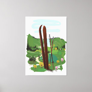 Ski-landschap Canvas Afdruk