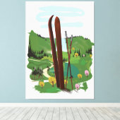 Ski-landschap Canvas Afdruk (Insitu (Houten vloer))