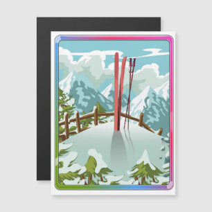 Ski landschap cartoon