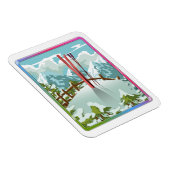 Ski landschap cartoon magneet (Rechterzijde)