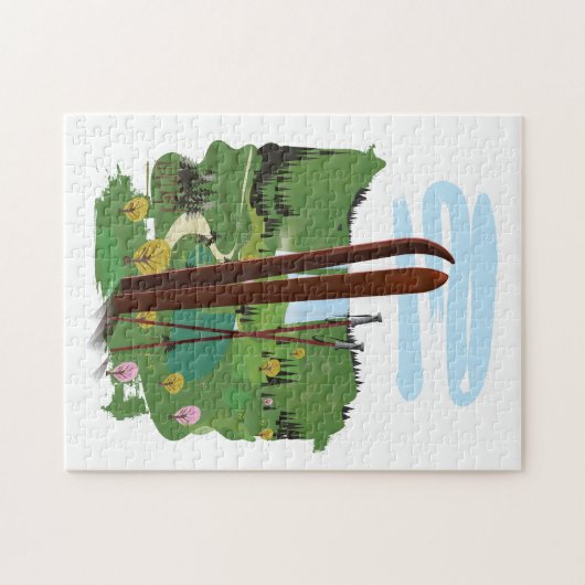 Ski-landschap Legpuzzel (Horizontaal)