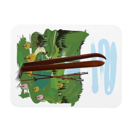 Ski-landschap Magneet (Horizontaal)