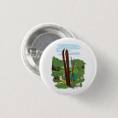 Ski-landschap Ronde Button 3,2 Cm (Voorkant /achterkant)