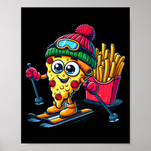 Ski les pizza patat skiën pizza liefhebber poster