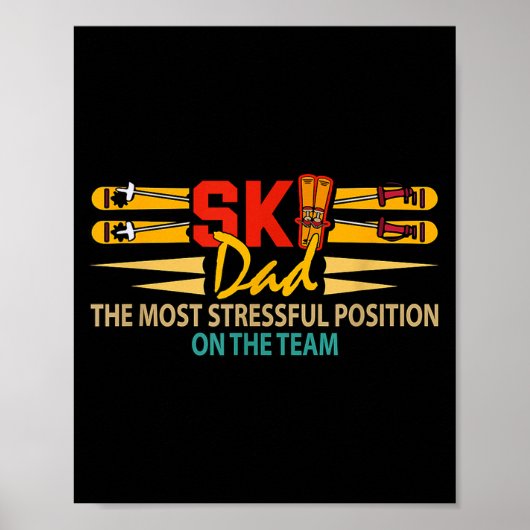 Ski-liefhebber vader meest stressvolle positie vad poster (Voorkant)