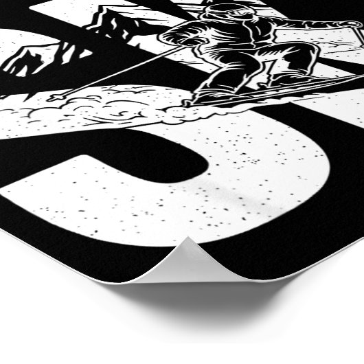Ski Life Comes First Funny Skiing Graphic Mountain Poster (Hoek)