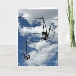 Ski Lift and Sky-vakantiekaart Feestdagen Kaart