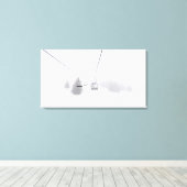 Ski Lift Art, Whiteout Cabin Decor, Large Canvas (Insitu (Houten vloer))