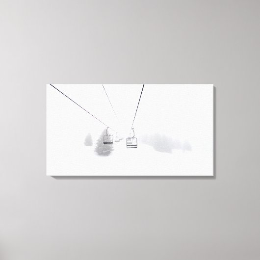 Ski Lift Art, Whiteout Cabin Decor, Large Canvas (Voorkant)