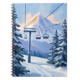 Ski Lift | Berg Winter Watercolor Skiën Notitieboek