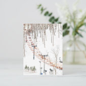 Ski Lift Briefkaart (Staand voorkant)