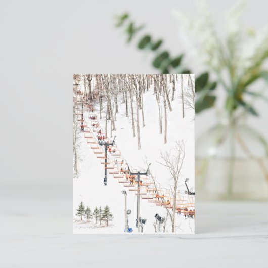 Ski Lift Briefkaart (Staand voorkant)