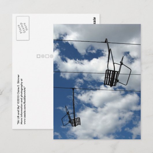 Ski Lift en Sky Briefkaart (Voorkant / Achterkant)