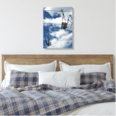 Ski Lift en Sky Canvas Afdruk (Insitu (Slaapkamer))