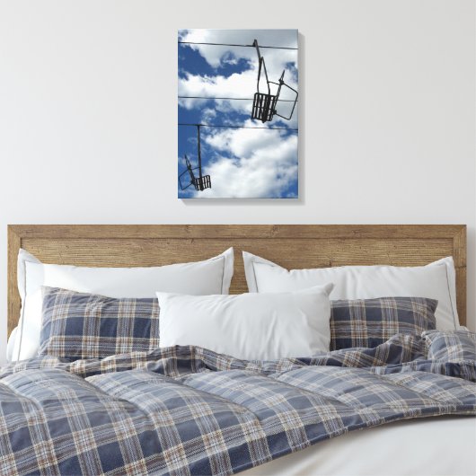 Ski Lift en Sky Canvas Afdruk (Insitu (Slaapkamer))
