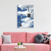 Ski Lift en Sky Canvas Afdruk (Insitu (Woonkamer))