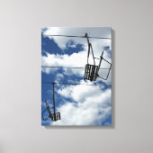 Ski Lift en Sky Canvas Afdruk (Voorkant)
