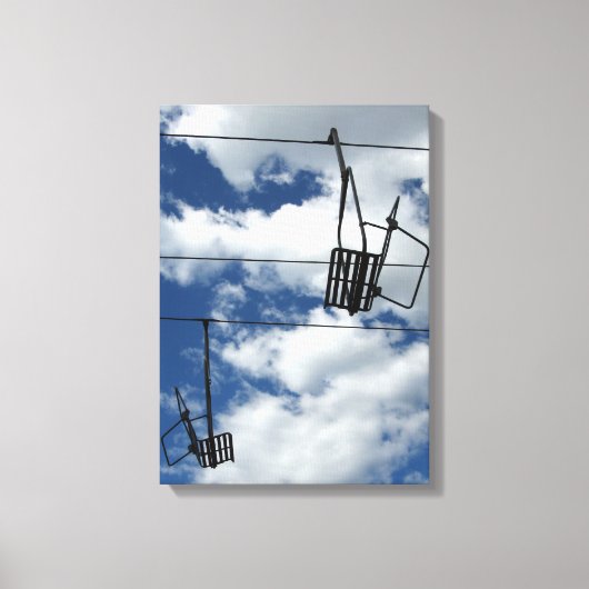 Ski Lift en Sky Canvas Afdruk (Voorkant)