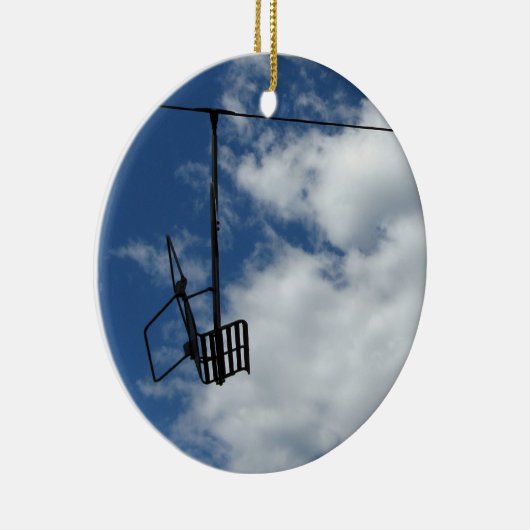 Ski Lift en Sky Keramisch Ornament (Rechts)