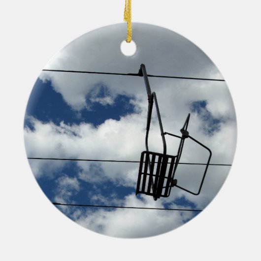 Ski Lift en Sky Keramisch Ornament (Achterkant)