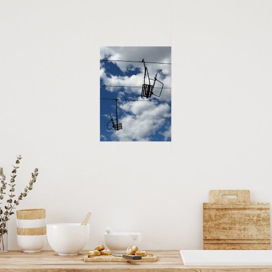 Ski Lift en Sky Poster (Keuken)