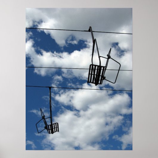 Ski Lift en Sky Poster (Voorkant)