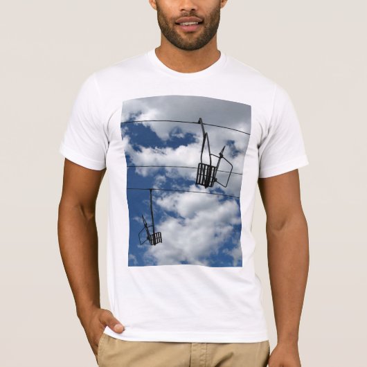 Ski Lift en Sky T-shirt (Voorkant)