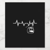 Ski Lift Heartbeat Skier Wijn Etiket (Enkel label)