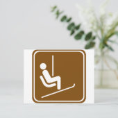 Ski Lift Highway Sign Briefkaart (Staand voorkant)