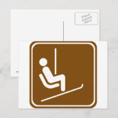 Ski Lift Highway Sign Briefkaart (Voorkant / Achterkant)